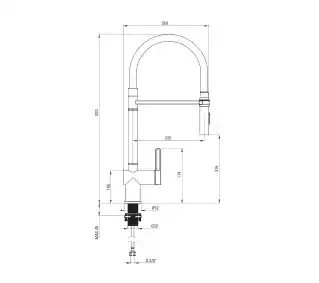 Deante Magnetic BRM 072M bateria kuchenna chrom czarny stal szlachetna
