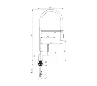 Deante Magnetic BRM R75M Złoty/Czarny Bateria kuchenna
