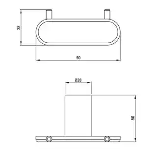 Deante Round Haczyk podwójny Nero ADR N121