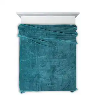Design 91 Koc Cindy mikrofibra 200x220 cm ciemnoturkusowy wytłaczany wzór