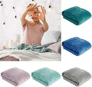 DESIGN 91 Koc CINDY miękki i miły w dotyku z wytłaczanym wzorem 200x220cm stalowy