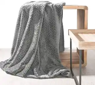 DESIGN 91 Koc CINDY miękki i miły w dotyku z wytłaczanym wzorem 200x220cm stalowy