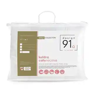 Design 91 Kołdra antyalergiczna 180x200 Gold biała całoroczna D91