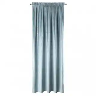 Design 91 zasłona Cypr 140x270 cm welur niebieski srebrny nieregularny nadruk taśma tunel żabki