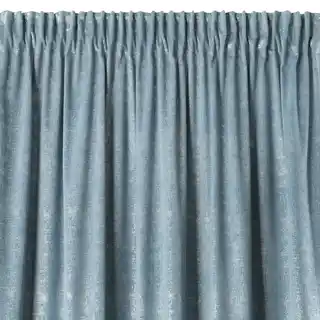Design 91 zasłona Cypr 140x270 cm welur niebieski srebrny nieregularny nadruk taśma tunel żabki