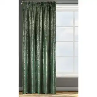 Design 91 zasłona Cypr welwet zielony srebrny nadruk 140x270cm taśma tunel żabki
