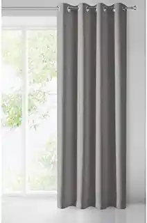 Design 91 Zasłona gotowa na przelotkach 135x250 Parisa grafitowa zaciemniająca jednobarwna
