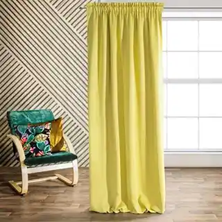 Design 91 Zasłona gotowa na taśmie 135x270 Parisa musztardowa zaciemniająca jednobarwna