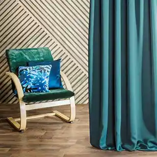 Design 91 zasłona gotowa na taśmie 135x270 turkusowa ciemna zaciemniająca jednobarwna Parisa