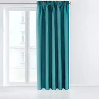 Design 91 zasłona gotowa na taśmie 135x270 turkusowa ciemna zaciemniająca jednobarwna Parisa