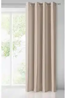DESIGN 91 Zasłona PARISA z gładkiej tkaniny zaciemniającej typu BLACKOUT 135x250cm pudrowy róż przelotki/koła