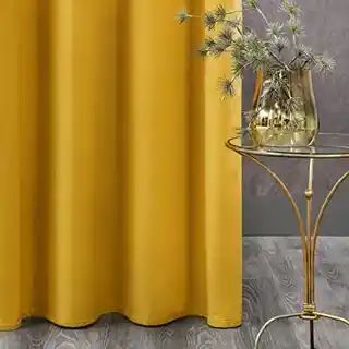 Design 91 zasłona Rosa welwet musztardowa 140x250cm przelotki koła