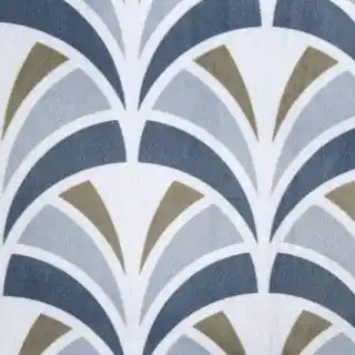 Design 91 zasłona welwetowa geometryczny wzór 140x250cm biały stalowe przelotki kola