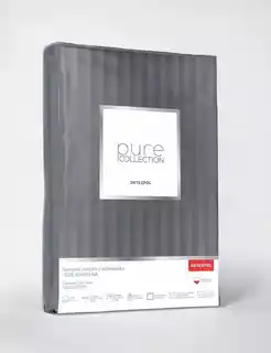 Detexpol Pościel Adamaszek 140x200 Grafit Jednobarwna Pasy