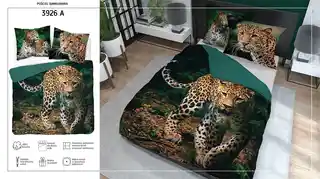 Detexpol Pościel bawełniana 160x200 gepard zielony Holland Natura 3926A