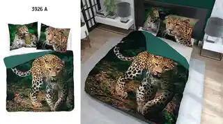 Detexpol Pościel bawełniana 160x200 gepard zielony Holland Natura 3926A