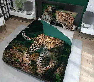 Detexpol Pościel bawełniana 160x200 gepard zielony Holland Natura 3926A