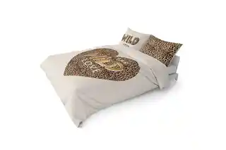 Detexpol Pościel bawełniana 160x200 Wild love serce pantera beżowa Holland
