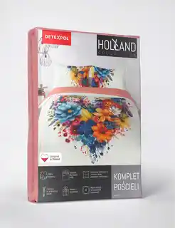 Detexpol Pościel bawełniana 220x200 5120A biała wielokolorowa Holland Home 33