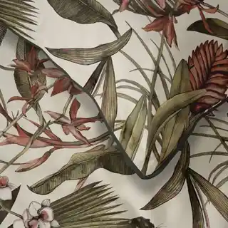 Detexpol Pościel bawełniana 220x200 5241 B kremowa zielona ciemna ceglasta Lame Percale