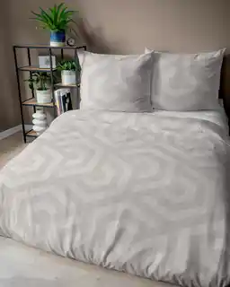 Detexpol Pościel bawełniana 220x200 Bawełna 32 beżowa geometryczna