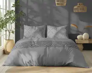 Detexpol Pościel bawełniana 220x200 Bawełna 32 szara geometryczna