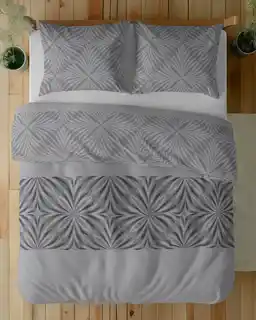 Detexpol Pościel bawełniana 220x200 Bawełna 32 szara geometryczna