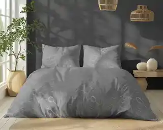 Detexpol Pościel bawełniana 220x200 Bawełna 32 szara kwiaty