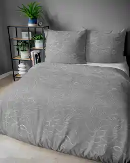 Detexpol Pościel bawełniana 220x200 Bawełna 32 szara kwiaty