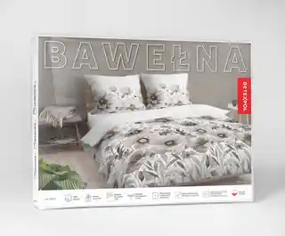 Detexpol Pościel bawełniana 220x200 Bawełna 48 biała beżowa szara kwiaty