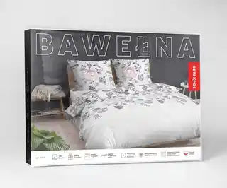 Detexpol Pościel bawełniana 220x200 biała szara różowa kwiaty bawełna 40