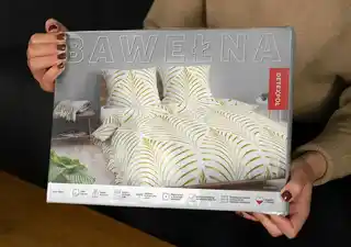 Detexpol Pościel bawełniana 220x200 Liście biała złota 4694 A bawełna 40