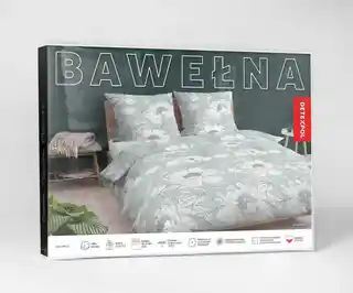 Detexpol Pościel bawełniana 220x200 miętowa kwiaty bawełna 40