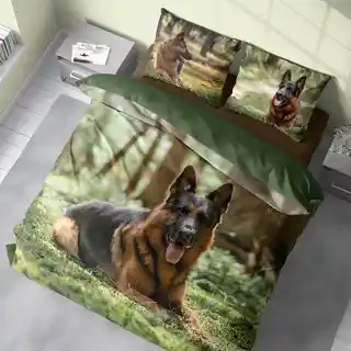 Detexpol Pościel bawełniana 220x200 owczarek zielona Holland