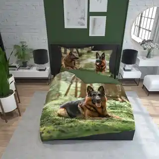 Detexpol Pościel bawełniana 220x200 owczarek zielona Holland