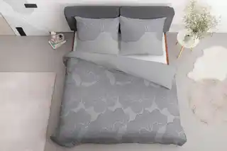 Detexpol Pościel bawełniana 220x200 szara kwiaty 4966B Bawełna 84
