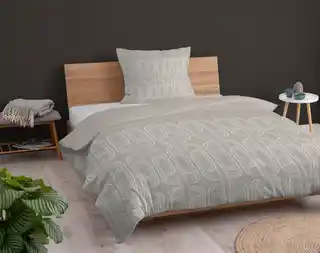 Detexpol Pościel flanelowa 140x200 beżowa geometryczna Flanela 24