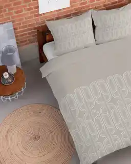 Detexpol Pościel flanelowa 140x200 beżowa geometryczna Flanela 24