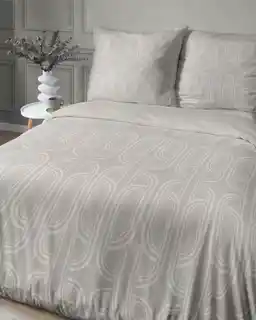 Detexpol Pościel flanelowa 160x200 beżowa geometria4941 B, flanela 2024