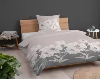 Detexpol Pościel flanelowa 220x200 beżowa kwiaty 4948 B Flanela 2024