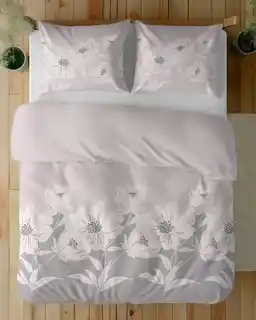 Detexpol Pościel flanelowa 220x200 beżowa kwiaty 4948 B Flanela 2024