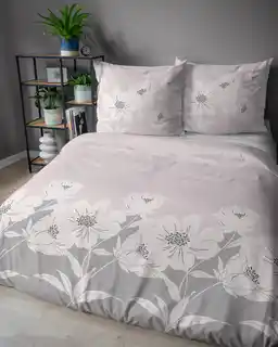 Detexpol Pościel flanelowa 220x200 beżowa kwiaty 4948 B Flanela 2024