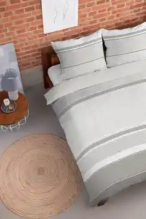 Detexpol Pościel flanelowa 220x200 beżowa pasy ornamenty flanela 23