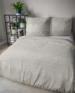 Detexpol Pościel flanelowa 220x200 beżowa rozeta, bawełna, kolekcja Flanela 24