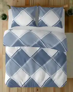 Detexpol Pościel flanelowa 220x200 niebieska kratka Flanela 24
