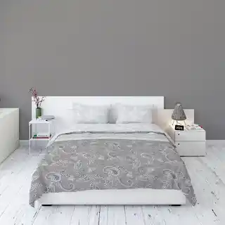 Detexpol Pościel flanelowa 220x200 Paisley szara biała 4032