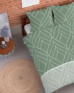 Detexpol Pościel flanelowa 220x200 zielona geometryczna Flanela 24