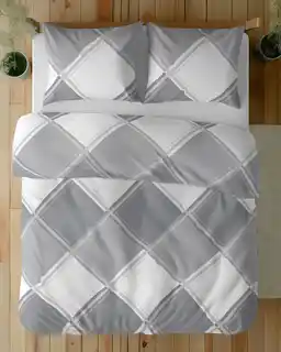 Detexpol Pościel flanelowa 220x200cm. Bawełna 100 procent Kratka Szara