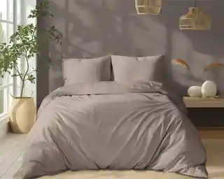 Detexpol Pościel Pure Taupe, kołdra 160cmx200cm 2x poduszka 70cmx80cm