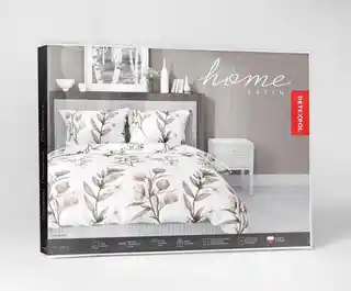 Detexpol Pościel satynowa 140x200 Biała gałązki kwiaty Home Satin 54